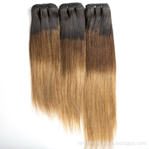 Brazilian Hair Bundles With Closure T1b/4/27 Ombre Color Human Hair 3 Bundles With Closure Remy 4x4 Lace Closure With Bundles